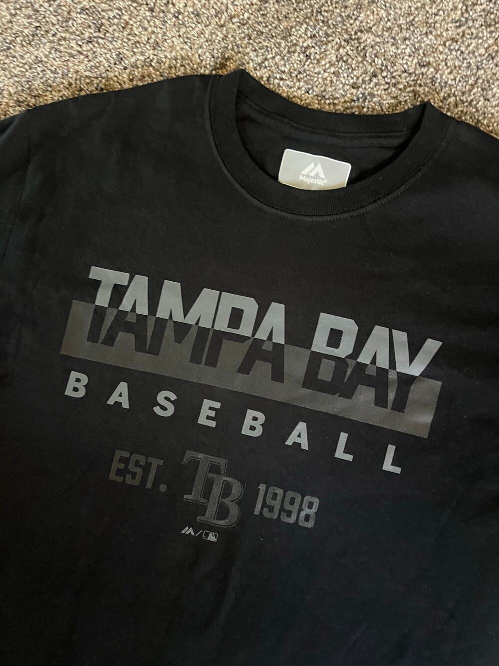 Majestic Medium Tampa Bay Rays Black T-Shirt (NWT)